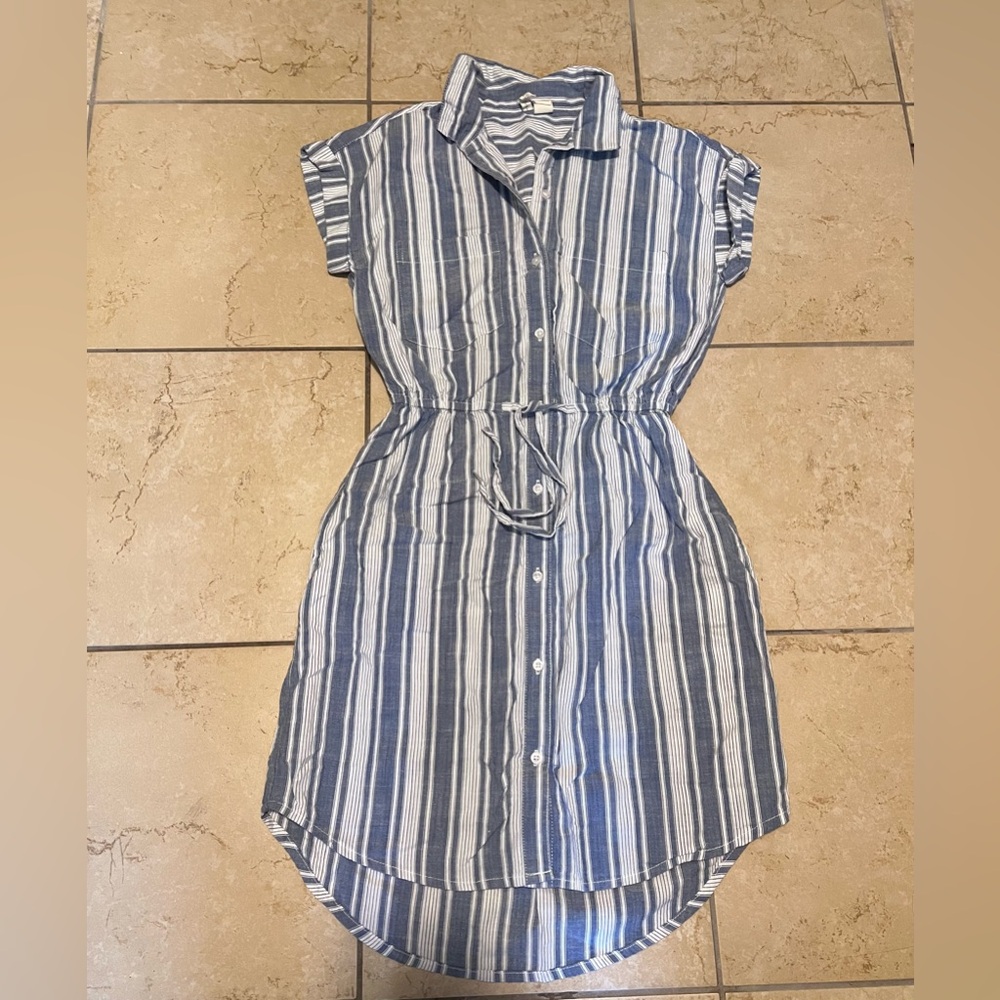 Japna blue striped collar dress XS